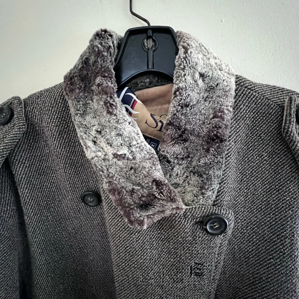 Vintage Escada brown Double-Breasted Pea Coat - Picture 9 of 15